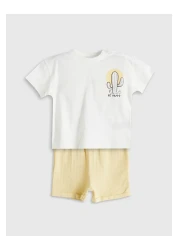 LC Waikiki New Season Printed Baby Boy T-Shirt and Shorts Set of 2 - S5Fs21Z1