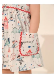 Next Baby 100% Cotton Cream Sea Pattern Short Sleeve Dress