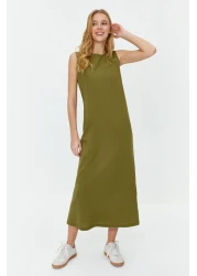  Modest Khaki Sleeveless Long Lining Lingerie Dress Tctss21Uk0034