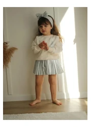 ipekkids Girl's Sweat Suit with Silver Skirt - Lower and Upper Set