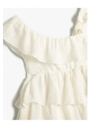 Koton One Shoulder Ruffle Strap Dress