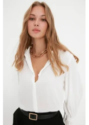  Collection Spanish Sleeve Woven Shirt - Ecru, Regular Fit TWOAW22GO0487