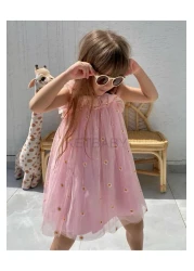 KETBaby فستان بناتي بحزام مطرز على شكل ديزي