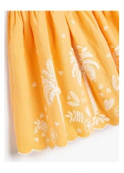 Koton Square Neck Dress Sleeveless Embroidered