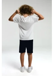 U.S. Polo Assn. قاعدة. بولو أسن. بدلة برمودا كريمية للأولاد