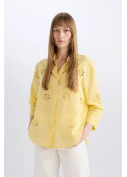 Defacto قميص Brode بأكمام طويلة وقصة واسعة مقاس كبير B5419AX25SP