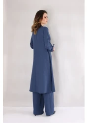 Know Women's Indigo Blue Pants Kimono Caftan Set