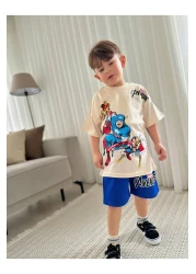 JELİBOOM طقم شورت للأولاد من The Avengers مصنوع من القطن العضوي بنسبة 100%