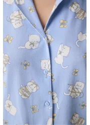 Penti Bowtiful Shirt Pants Light Blue Pajama Set