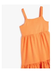 Koton فستان أساسي متوسط الطول بحزام من القماش المشروط