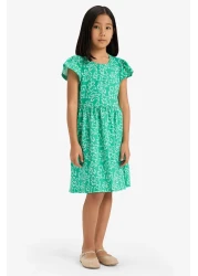 Defacto فستان صيفي بأكمام قصيرة ورقبة دائرية للفتيات B4339a825sm