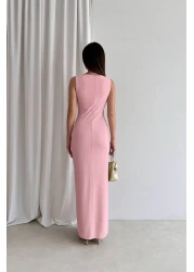 amcacom فستان منسوج بتفاصيل أنيقة مع حمالات