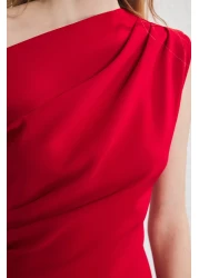  Collection Red Fitted Mini Woven Dress Twoss25El00766 Twoss25El00766