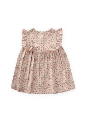 Cigit Crispy Pattern Muslin Dress 0-8 Years Powder Pink