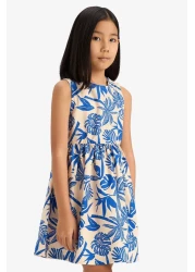 Defacto Girl's Patterned Poplin Sleeveless Summer Dress C3711A825Hs