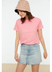  Collection تي شيرت وردي اللون مصنوع من القطن بنسبة 100% برقبة دائرية - TWOSS20TS0141