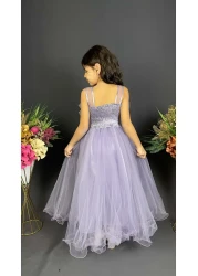 Mnk Baby&Kids Lilac Layered Girl's Evening Dress - Mnk0475