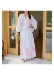 Lavanta Tekstil Embroidered Shirt Skirt Set