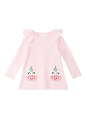 Denokids فستان بناتي وردي - كاوبكورن