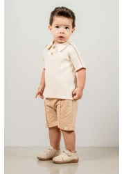 bombe Baby Kids Camel Cotton 2-Piece Set First I Trend Fashion Bottom Top Set