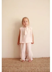 Oh La La Koala For Little Ones Pink Striped Cross Stripe Detailed Muslin Set with Scarf