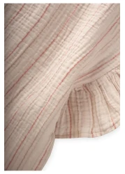 Cigit طقم بلوزة تنورة موسلين لعمر 2-8 سنوات مخطط باللون الصدأ