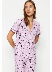  Collection Light Pink Leisure Pattern Cotton Pajamas Set - Thmss19Ip0037