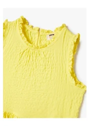 Koton Dress Ruffled Sleeveless Round Neck Layered