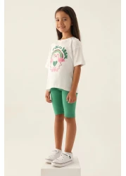 U.S. Polo Assn. بدلة برمودا كريمية للبنات