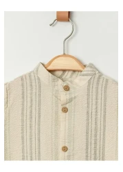 Chicsy Baby طقم مكون من قطعتين مع قميص وسروال قصير للأطفال والرضع - نمط مخطط، وأكمام قصيرة قابلة للتعديل