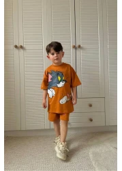 JELİBOOM طقم شورت توم وجيري للأطفال 100% قطن عضوي