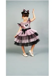 diamondstar Kuromi Crown Accessory Sequin Printed Birthday Girl Dress 3/10 Years