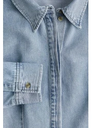 H&M قميص جينز بخصر مدبب