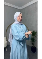 QUAWEAR طقم قميص وتنورة مبطنة بياقة قميص وأكمام بالونية ومجموعة مكونة من قطعتين