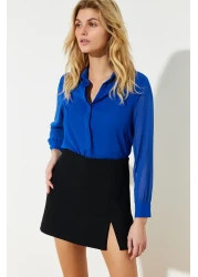  Collection Transparent Baby Blue Woven Shirt - Regular Regular Fit TWOAW20GO0116