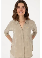 U.S. Polo Assn. Women's Stone Long Sleeve Shirt 50299438 -Vr049