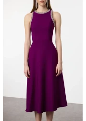  Collection Plum A-Line Stone Accessory Woven Evening Dress Night Graduation Dress Tprss24El00178