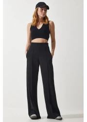 Happiness İstanbul Women's Black Stretchy Sweatpants BF00090