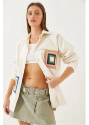 Bianco Lucci قميص نسائي بتطريز مفصل 60351009