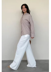 Madmext قميص نسائي مخطط الجمل MG2410