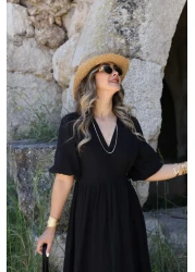 bytugcekaya فستان طويل من الموسلين الأسود