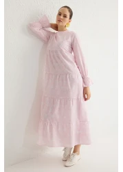  Modest Light Pink Lined Floral Woven Terrycotton Dress Tctss21El3441