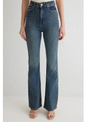  Collection Dark Blue High Waist Flare Jeans Twoss25Je00101