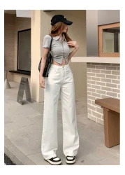 SHEVEGA White Wide Leg Wide Leg Jeans