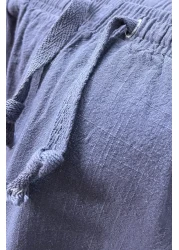 Çapıt سراويل مريحة للغاية من القطن/الكتان المخلوط باللون الرمادي