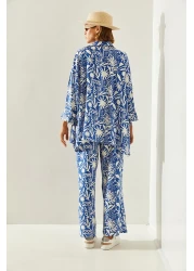 Bianco Lucci Patterned Palazzo Women's Trousers Set -60251443