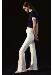 H&M بنطال جينز واسع الساق