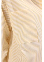  Collection قميص منسوج كبير الحجم مخطط باللون الأصفر TWOAW23GO00359