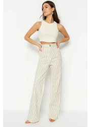  Collection Multi-Colored Striped High Waist Wide Leg Jeans TWOSS23JE00247