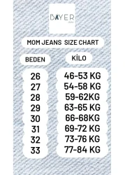 JILLY Krs Smoked Mom Jean High Waist Detail Boyfriend Jeans